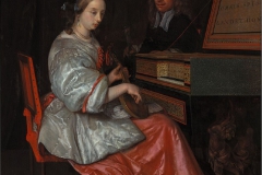 Eglon van der Neer Femme au virginal, un cistre sur les genoux