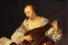 Frans van Mieris La joueuse de théorbe