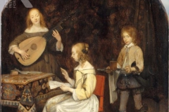 Gerard ter Borch Deux jeunes musiciennes servies par un page