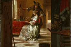 Pieter de Hooch Couple avec perroquet
