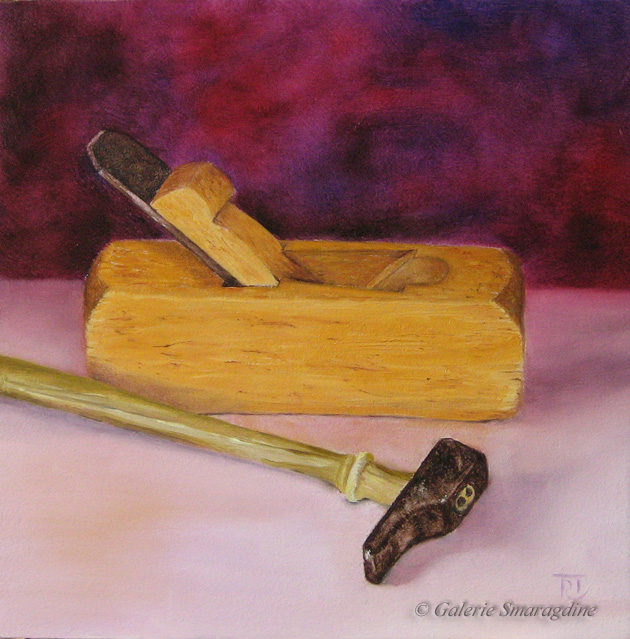 alla prima, daily painting,nature morte,rabot,menuisier,outil
