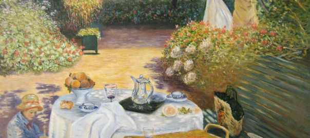 copie peinture classique, techniques anciennes,copie Monet, copie déjeuner Monet