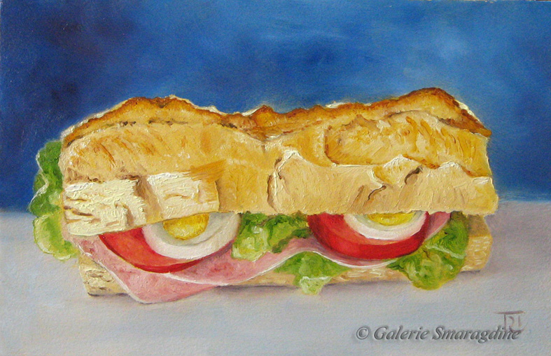 alla prima, daily painting,nature morte,sandwich