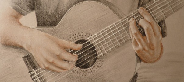 mains guitariste, dessin mains